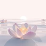 “내 몸에 맞는 대체요법, 일상에서 실천하기” Pink lotus flowers floating on serene water at sunrise